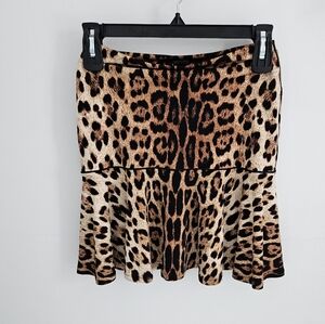 Eva Varro leopard peplum skirt